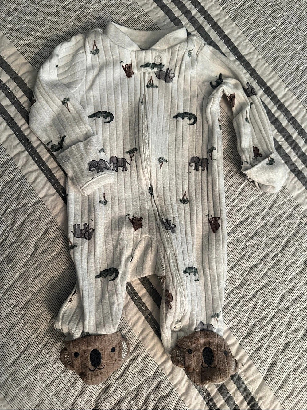 Carter's Baby Newborn Footie Animal Print Like New
